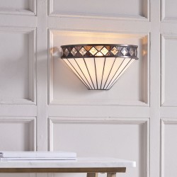 51905-001 Tiffany Glass & Matt Black Wall Lamp 51905-001 Tiffany Glass & Matt Black Wall Lamp