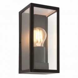 54409-001 Matt Black Lantern Wall Lamp