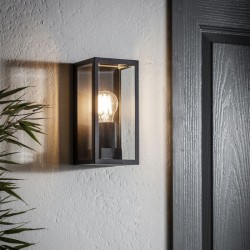 54409-001 Matt Black Lantern Wall Lamp