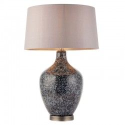 59185-001 Black with Grey Speckled Glass Table Lamp with Mink Shade