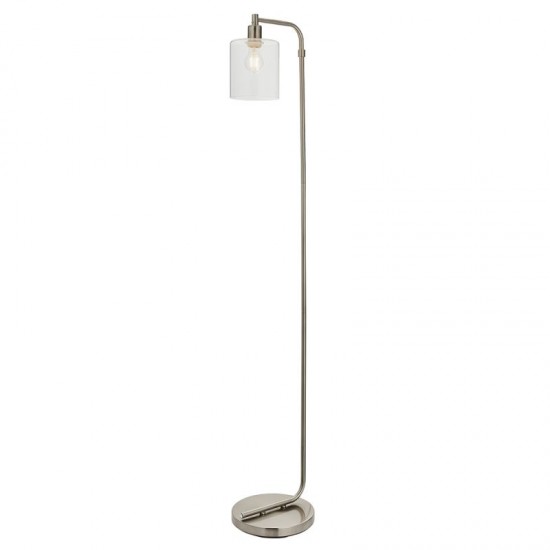 59309-001 Brushed Nickel Floor Lamp with Clear Glass
