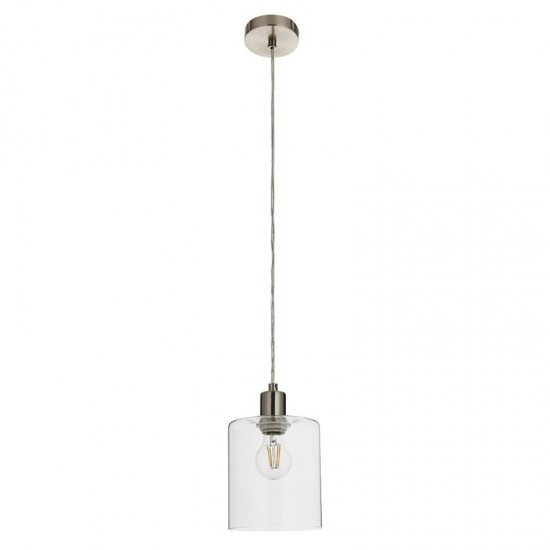 59313-001 Brushed Nickel Pendant with Clear Glass