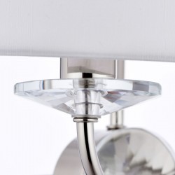 31629-001 Nickel 2 Light Wall Lamp with Vintage White Shade