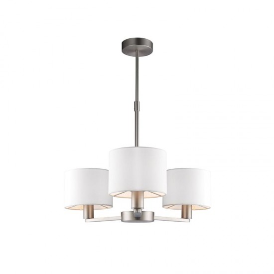 31649-001 Nickel 3 Light Centre Fitting with White Shades