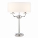 31672-001 White Shade & Nickel with Crystal 2 Light Table Lamp