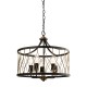 31839-001 Black & Rustic Bronze 5 Light Pendant