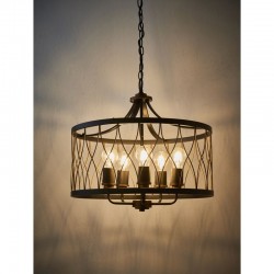 31839-001 Black & Rustic Bronze 5 Light Pendant