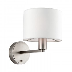 31861-001 Nickel Wall Lamp with Vintage White Shade 31861-001 Nickel Wall Lamp with Vintage White Shade