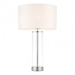 62088-001 Clear Glass & Bright Nickel Table Lamp with Vintage White 62088-001 Clear Glass & Bright Nickel Table Lamp with Vintage White