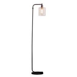62150-001 Matt Black Floor Lamp with Clear Glass 62150-001 Matt Black Floor Lamp with Clear Glass