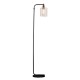 62150-001 Matt Black Floor Lamp with Clear Glass