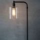 62150-001 Matt Black Floor Lamp with Clear Glass