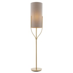 62158-001 Brushed Brass Floor Lamp with Natural Linen 62158-001 Brushed Brass Floor Lamp with Natural Linen