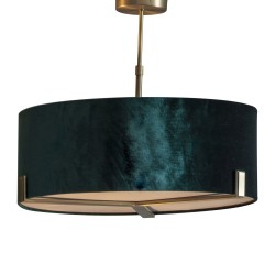 62412-001 Antique Brass 3 Light Pendant with Green Velvet Shade 62412-001 Antique Brass 3 Light Pendant with Green Velvet Shade