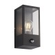 62432-001 Outdoor PIR Black Lantern Wall Lamp