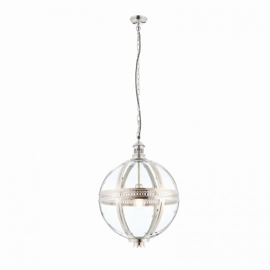 64700-001 Clear Glass & Bright Nickel Big Lantern Pendant 64700-001 Clear Glass & Bright Nickel Big Lantern Pendant