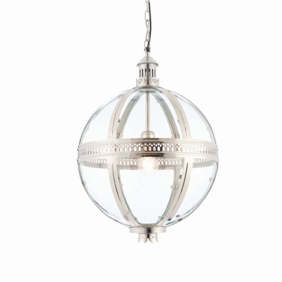 64700-001 Clear Glass & Bright Nickel Big Lantern Pendant 64700-001 Clear Glass & Bright Nickel Big Lantern Pendant