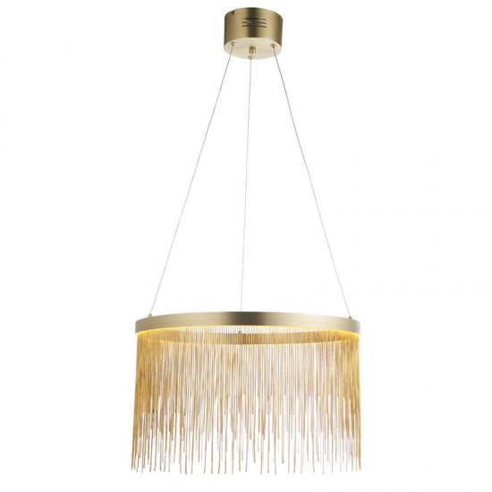 64703-001 Satin Brass LED Pendant with Delicate Chains