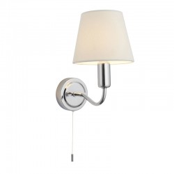 64713-001 Bathroom Chrome Wall Lamp with Ivory Shade 64713-001 Bathroom Chrome Wall Lamp with Ivory Shade