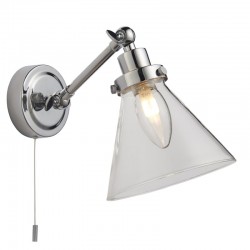 64715-001 Bathroom Polished Chrome Wall Lamp with Clear Glass 64715-001 Bathroom Polished Chrome Wall Lamp with Clear Glass