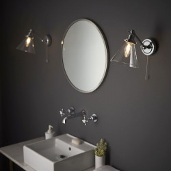 64715-001 Bathroom Polished Chrome Wall Lamp with Clear Glass 64715-001 Bathroom Polished Chrome Wall Lamp with Clear Glass