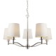 64727-001 Bright Nickel 5 Light Centre Fitting with Vintage White Shades