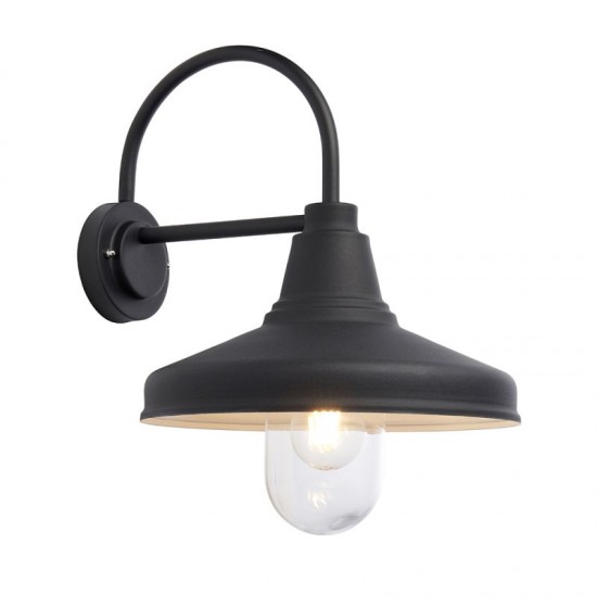 64730-001 Outdoor Black Wall Lamp with Clear Glass 64730-001 Outdoor Black Wall Lamp with Clear Glass