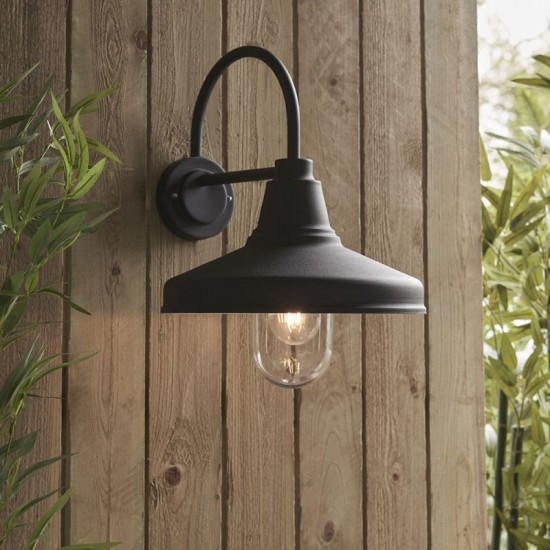 64730-001 Outdoor Black Wall Lamp with Clear Glass 64730-001 Outdoor Black Wall Lamp with Clear Glass