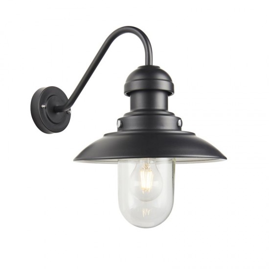 64731-001 Outdoor Black Wall Lamp with Clear Glass 64731-001 Outdoor Black Wall Lamp with Clear Glass