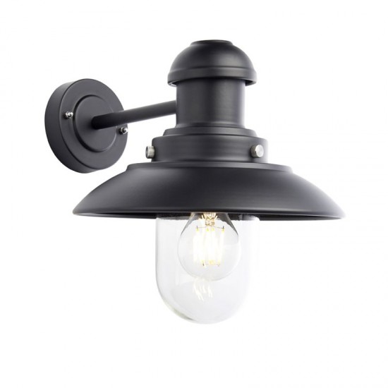 64733-001 Outdoor Black Wall Lamp with Clear Glass 64733-001 Outdoor Black Wall Lamp with Clear Glass