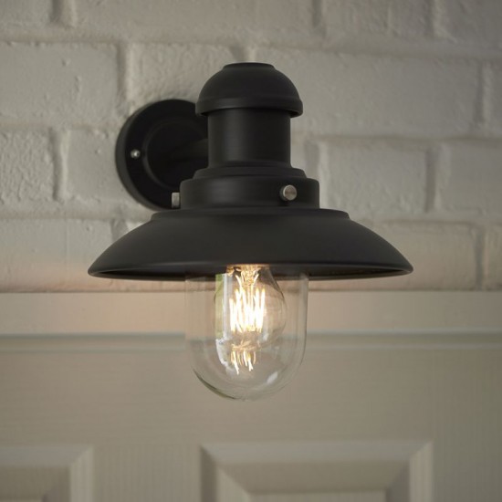 64733-001 Outdoor Black Wall Lamp with Clear Glass 64733-001 Outdoor Black Wall Lamp with Clear Glass