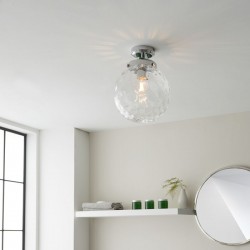 64737-001 Bathroom Chrome Semi Flush with Dimple Clear Glass 64737-001 Bathroom Chrome Semi Flush with Dimple Clear Glass