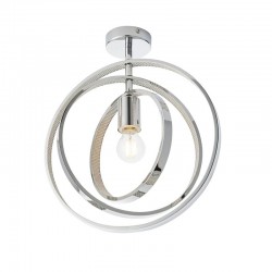 64738-001 Bathroom Chrome Semi Flush with Crystal Details 64738-001 Bathroom Chrome Semi Flush with Crystal Details