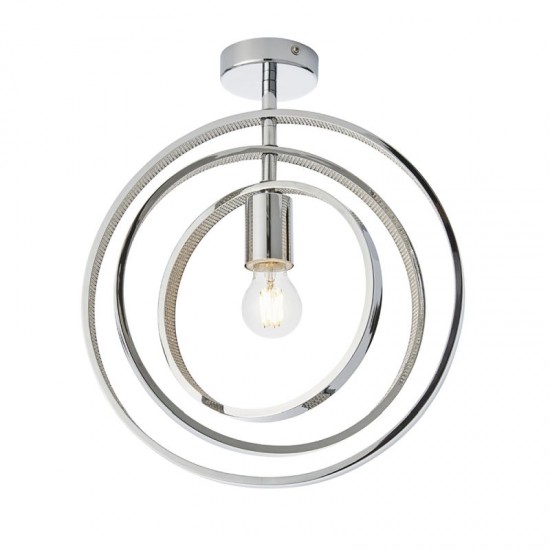 64738-001 Bathroom Chrome Semi Flush with Crystal Details