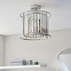 64742-001 Bathroom Chrome 3 Light Ceiling Lamp with Crystal