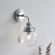 64746-001 Bathroom Chrome Wall Lamp with Clear Glasses