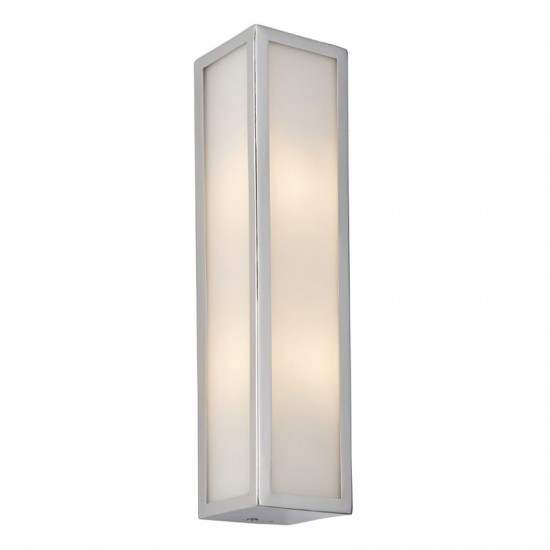 64747-001 Bathroom Chrome Wall Lamp with Frosted Glass