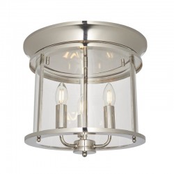 64750-001 Nickel 3 Light Lantern Ceiling Lamp 64750-001 Nickel 3 Light Lantern Ceiling Lamp