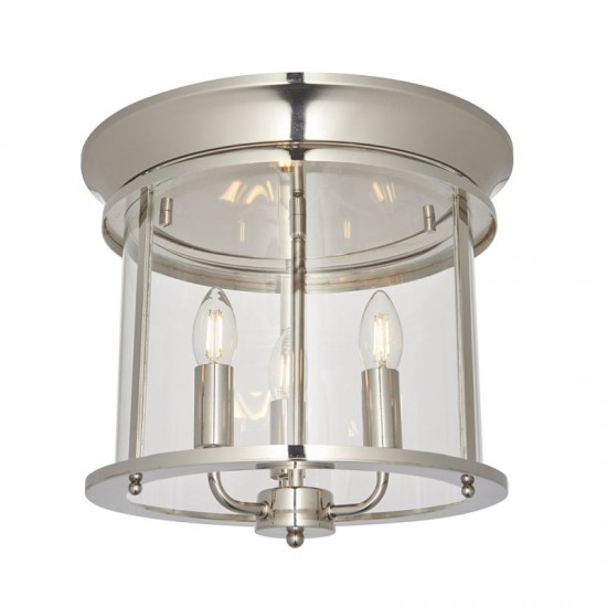 64750-001 Nickel 3 Light Lantern Ceiling Lamp