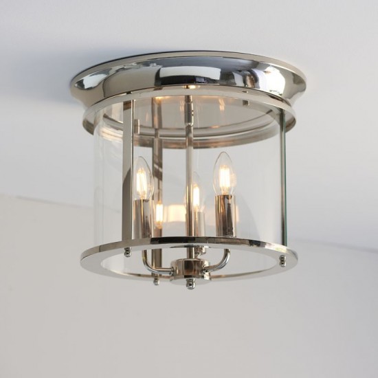 64750-001 Nickel 3 Light Lantern Ceiling Lamp