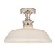 64756-001 Bright Nickel Ceiling Lamp with Gloss Opal Glass