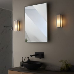 64757-001 Bathroom Chrome Wall Lamp with Frosted Glass
