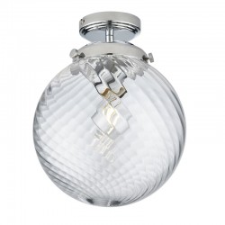 64764-001 Bathroom Chrome Semi Flush with Spiral Clear Glass 64764-001 Bathroom Chrome Semi Flush with Spiral Clear Glass