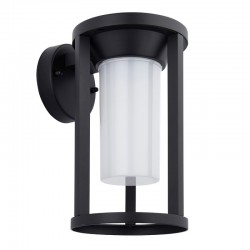 64771-001 Outdoor Textured Black Wall Lamp with White Diffuser