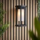 64771-001 Outdoor Textured Black Wall Lamp with White Diffuser