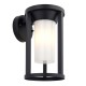 64771-001 Outdoor Textured Black Wall Lamp with White Diffuser