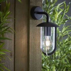 64773-001 Outdoor Black Wall Lamp with Clear Diffuser