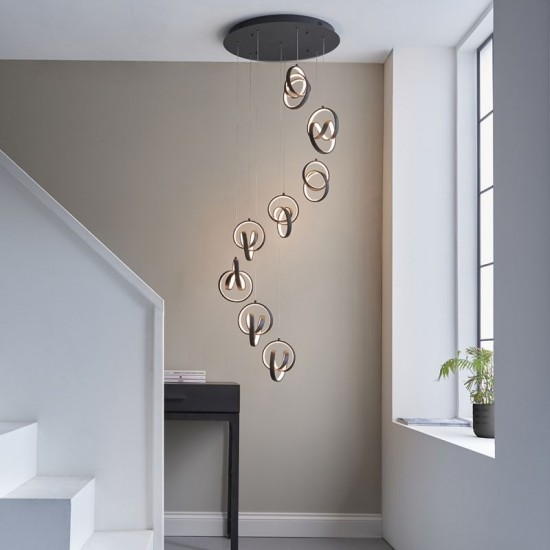 64798-001 Black & White 8 Light LED Cluster Pendant 64798-001 Black & White 8 Light LED Cluster Pendant