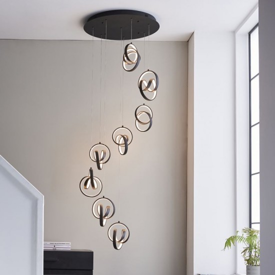 64798-001 Black & White 8 Light LED Cluster Pendant 64798-001 Black & White 8 Light LED Cluster Pendant