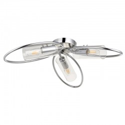 66172-001 Chrome 3 Light Ceiling Lamp with Clear Glasses